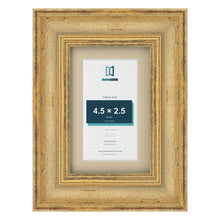 Cassis Gold 6 x 4 inch picture frame with an ivory mount for a 4.5 x 2.5 inch photo
