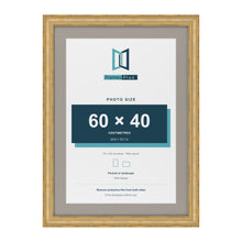 Cassis Gold 70 x 50 cm picture frame with a dawn grey mount for a 60 x 40 cm photo