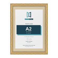 Cassis Gold 70 x 50 cm picture frame with an ivory mount for an A2 photo