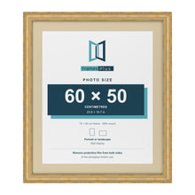 Cassis Gold 70 x 60 cm picture frame with an ivory mount for a 60 x 50 cm photo