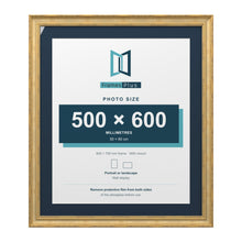 Cassis Gold 70 x 60 cm picture frame with a pacific blue mount for a 60 x 50 cm photo