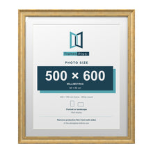 Cassis Gold 70 x 60 cm picture frame with a white mount for a 60 x 50 cm photo