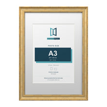 Cassis Gold A2 picture frame with a white mount for an A3 photo