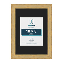 Cassis Gold A3 picture frame with a black mount for a 10 x 8 inch photo
