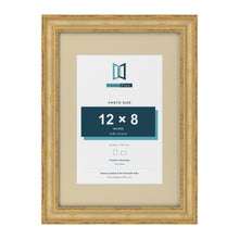 Cassis Gold A3 picture frame with an ivory mount for a 12 x 8 inch photo
