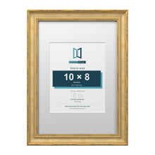Cassis Gold A3 picture frame with a white mount for a 10 x 8 inch photo