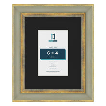 Cassis Green 10 x 8 inch picture frame with a black mount for a 6 x 4 inch photo