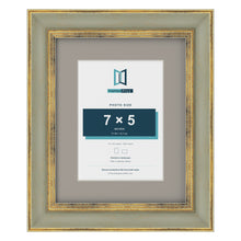Cassis Green 10 x 8 inch picture frame with a dawn grey mount for a 7 x 5 inch photo