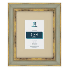 Cassis Green 10 x 8 inch picture frame with an ivory mount for a 6 x 4 inch photo