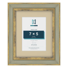 Cassis Green 10 x 8 inch picture frame with an ivory mount for a 7 x 5 inch photo
