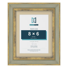 Cassis Green 10 x 8 inch picture frame with an ivory mount for an 8 x 6 inch photo