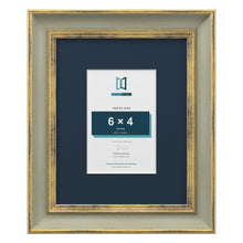 Cassis Green 10 x 8 inch picture frame with a pacific blue mount for a 6 x 4 inch photo