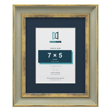 Cassis Green 10 x 8 inch picture frame with a pacific blue mount for a 7 x 5 inch photo