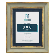 Cassis Green 10 x 8 inch picture frame with a pacific blue mount for an 8 x 6 inch photo