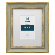 Cassis Green 10 x 8 inch picture frame with a white mount for a 6 x 4 inch photo