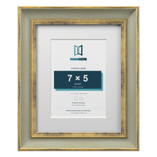 Cassis Green 10 x 8 inch picture frame with a white mount for a 7 x 5 inch photo