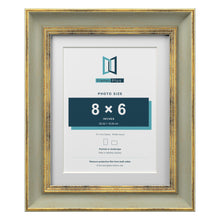 Cassis Green 10 x 8 inch picture frame with a white mount for an 8 x 6 inch photo