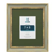 Cassis Green 12 x 10 inch picture frame with a green mount for a 7 x 5 inch photo