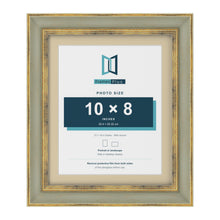 Cassis Green 12 x 10 inch picture frame with an ivory mount for a 10 x 8 inch photo