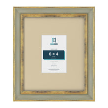 Cassis Green 12 x 10 inch picture frame with an ivory mount for a 6 x 4 inch photo