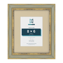 Cassis Green 12 x 10 inch picture frame with an ivory mount for an 8 x 6 inch photo