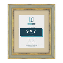 Cassis Green 12 x 10 inch picture frame with an ivory mount for a 9 x 7 inch photo