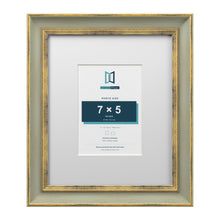 Cassis Green 12 x 10 inch picture frame with a white mount for a 7 x 5 inch photo
