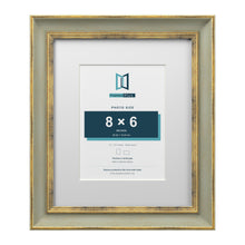 Cassis Green 12 x 10 inch picture frame with a white mount for an 8 x 6 inch photo