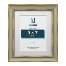 Cassis Green 12 x 10 inch picture frame with a white mount for a 9 x 7 inch photo