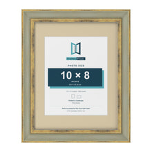 Cassis Green 14 x 11 inch picture frame with an ivory mount for a 10 x 8 inch photo