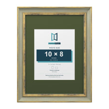 Cassis Green 16 x 12 inch picture frame with a green mount for a 10 x 8 inch photo