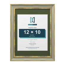Cassis Green 16 x 12 inch picture frame with a green mount for a 12 x 10 inch photo