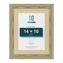 Cassis Green 18 x 14 inch picture frame with an ivory mount for a 14 x 10 inch photo