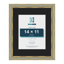 Cassis Green 20 x 16 inch picture frame with a black mount for a 14 x 11 inch photo