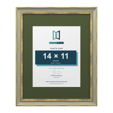 Cassis Green 20 x 16 inch picture frame with a green mount for a 14 x 11 inch photo