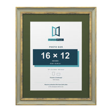 Cassis Green 20 x 16 inch picture frame with a green mount for a 16 x 12 inch photo