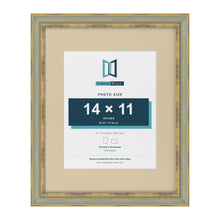 Cassis Green 20 x 16 inch picture frame with an ivory mount for a 14 x 11 inch photo