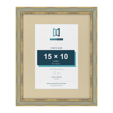Cassis Green 20 x 16 inch picture frame with an ivory mount for a 15 x 10 inch photo