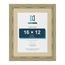 Cassis Green 20 x 16 inch picture frame with an ivory mount for a 16 x 12 inch photo