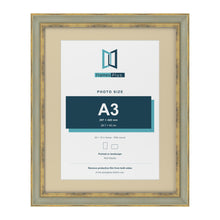Cassis Green 20 x 16 inch picture frame with an ivory mount for an A3 photo
