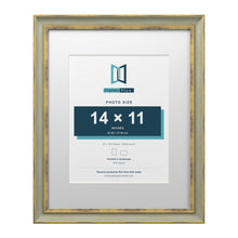 Cassis Green 20 x 16 inch picture frame with a white mount for a 14 x 11 inch photo