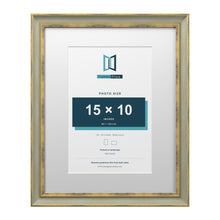 Cassis Green 20 x 16 inch picture frame with a white mount for a 15 x 10 inch photo