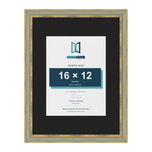 Cassis Green 24 x 18 inch picture frame with a black mount for a 16 x 12 inch photo