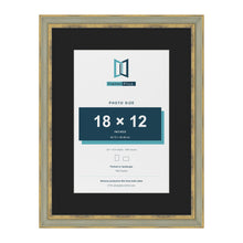 Cassis Green 24 x 18 inch picture frame with a black mount for an 18 x 12 inch photo