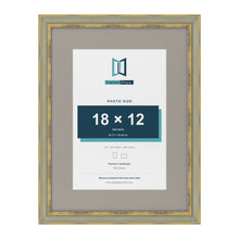 Cassis Green 24 x 18 inch picture frame with a dawn grey mount for an 18 x 12 inch photo