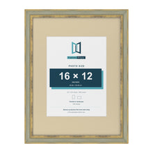 Cassis Green 24 x 18 inch picture frame with an ivory mount for a 16 x 12 inch photo