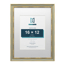 Cassis Green 24 x 18 inch picture frame with a white mount for a 16 x 12 inch photo