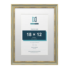 Cassis Green 24 x 18 inch picture frame with a white mount for an 18 x 12 inch photo