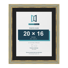 Cassis Green 24 x 20 inch picture frame with a black mount for a 20 x 16 inch photo
