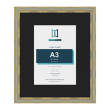 Cassis Green 24 x 20 inch picture frame with a black mount for an A3 photo